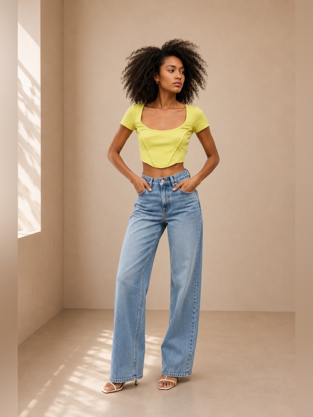 Urban Outfitters Yellow Corset Crop Top Large NWT